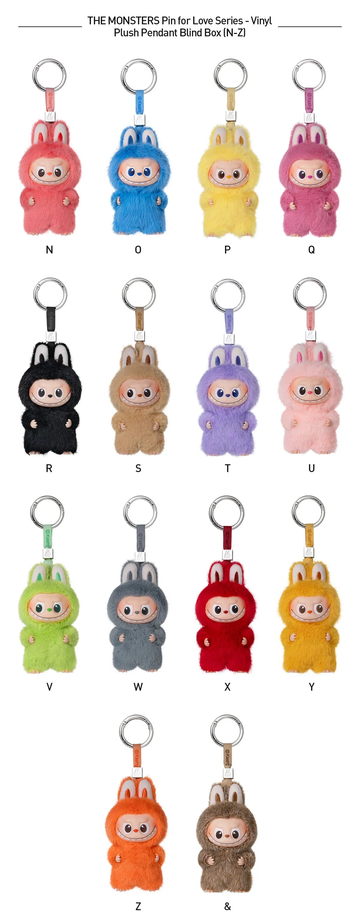 THE MONSTERS Pin for Love Series-VinylPlush Pendant Blind Box [N-Z)