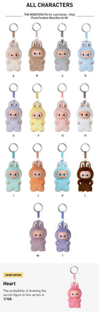 POP MART THE MONSTERS Labubu Pin for Love Series-Vinyl Plush Pendant (A-M)